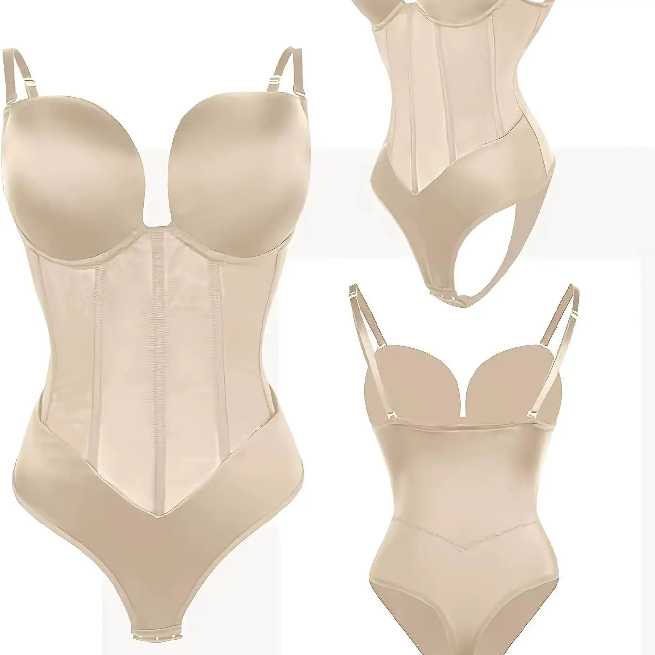 Deep V Neck Shaper Bodysuit